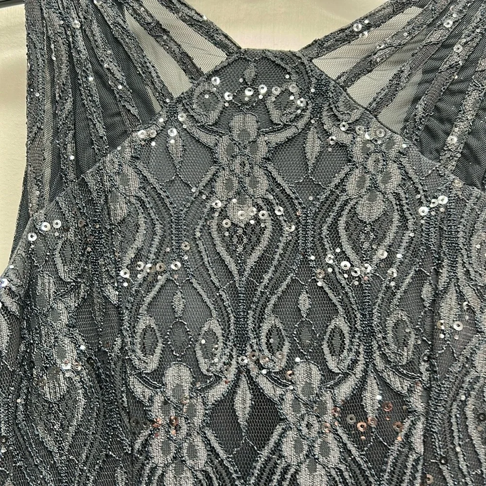 R&M Richards Gray Short Sleeve Wedding Dress - Picture 8 of 10
